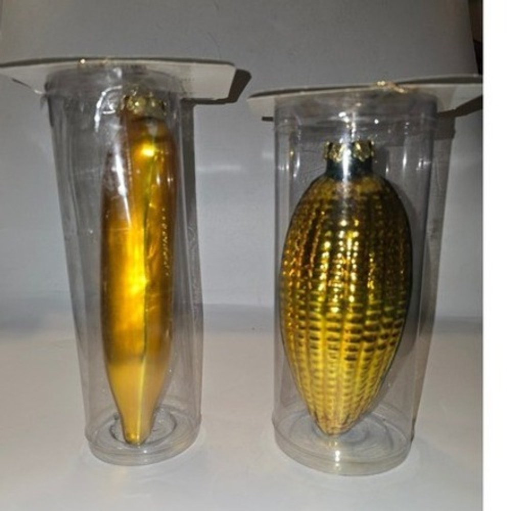 Old World Glass 1994 Vintage Banana and Corn Ornaments Set of 2 Trim Trends
